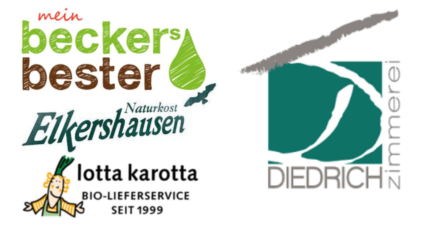 Logo von Beckers Bester, Naturkost Elkershausen, Lotta karotta und Zimmereri Diedrich